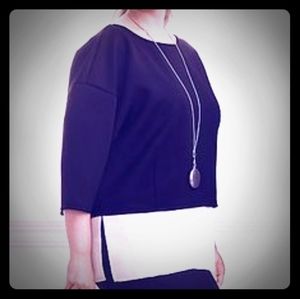 Scuba-Knit Layered Crop Top